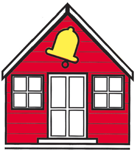 Little Red Schoolhouse logo, depicting a simple drawing of an old-fashioned schoolhouse in red with a yellow bell.